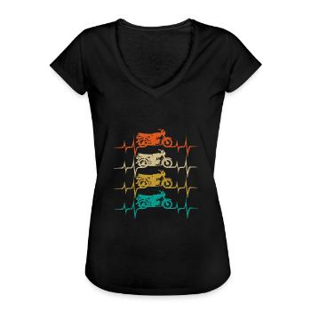 Simson Cyclomoteur S51 Vintage Vintage Gift - T-shirt vintage Femme - noir - Devant - Danielle (179cm)