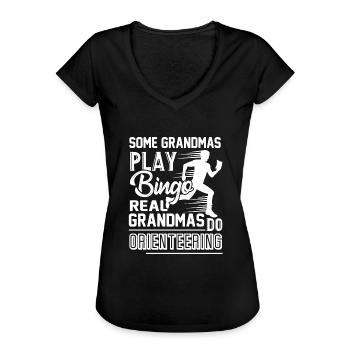 Echte Omas tun Orientierungslauf - Frauen Vintage T-Shirt - Schwarz - Vorne - Danielle (179cm)