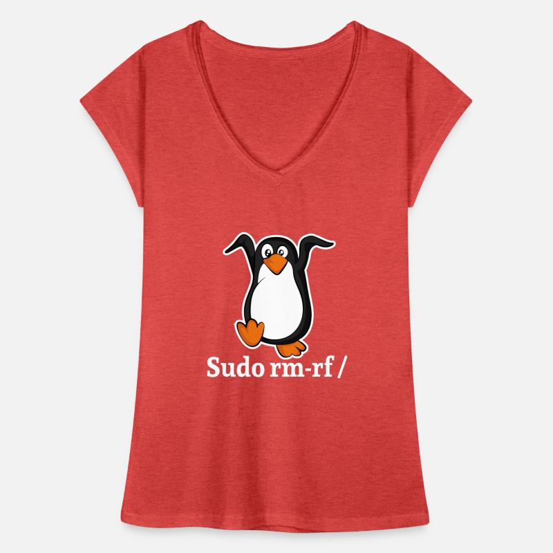 Tux Linux Penguin Sudo Rm Rf | Computer Geek Hack Women's Vintage T-Shirt