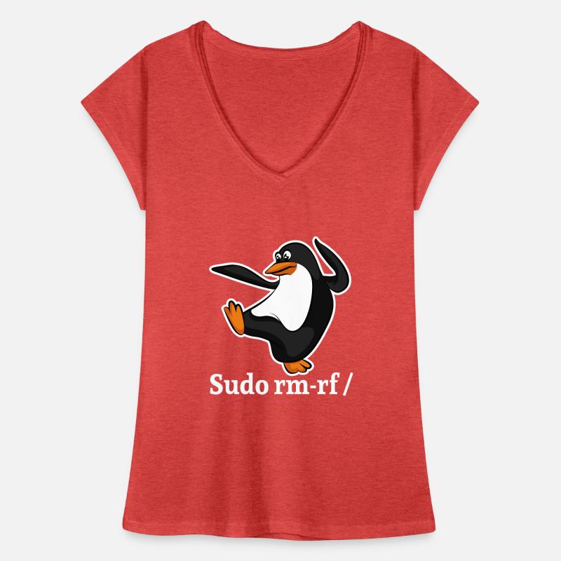 Tux Linux Pinguin Sudo Rm Rf | Computerfreak Hack Frauen Vintage T-Shirt