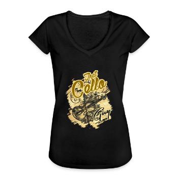 Cello That Cello Guy - T-shirt vintage Femme - noir - Devant - Danielle (179cm)