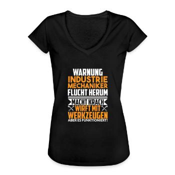 Industriemechaniker Mechaniker Geschenkidee Spruch - Frauen Vintage T-Shirt - Schwarz - Vorne