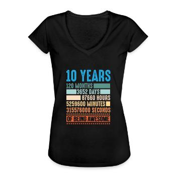 10 ans 120 mois Chemise 10 ans - T-shirt vintage Femme - noir - Devant