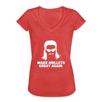 Make Mullets Great Again Funny 2020 Election - Women's Vintage T-Shirt - heather red - Front - Danielle (179cm)