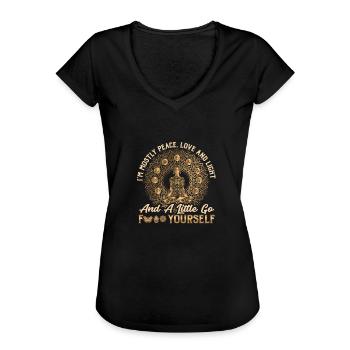 A Little Go Fuck Yourself - Frauen Vintage T-Shirt - Schwarz - Vorne