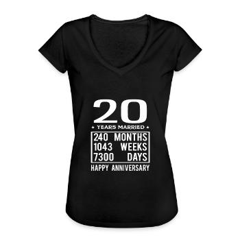 20 jaar getrouwd - Happy Wedding Anniversary - Vrouwen Vintage T-shirt - zwart - Voor