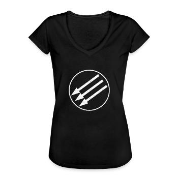 Iron Front Antifa - Antiracisme et antifasciste - T-shirt vintage Femme - noir - Devant - Danielle (179cm)