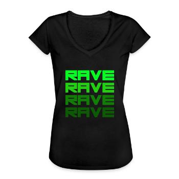 Rave green - Frauen Vintage T-Shirt - Schwarz - Vorne - Danielle (179cm)