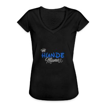 Hunde Mama Hundeliebhaber Hundebesitzer Geschenk - Frauen Vintage T-Shirt - Schwarz - Vorne - Danielle (179cm)