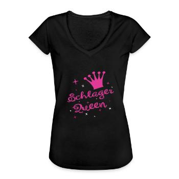 Schlager Queen Party Popmusik Tanzmusik Geschenk - Frauen Vintage T-Shirt - Schwarz - Vorne - Danielle (179cm)