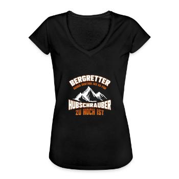Bergretter Bergsteiger Bergsteigung - Frauen Vintage T-Shirt - Schwarz - Vorne - Danielle (179cm)