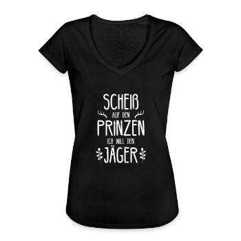 Jäger Prinz Jagd Drückajgd Jagdhund Wald Geschenk - Frauen Vintage T-Shirt - Schwarz - Vorne - Danielle (179cm)