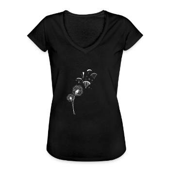 Paragliding Gleitschirm Löwenzahn Geschenk Pilot - Frauen Vintage T-Shirt - Schwarz - Vorne