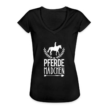 Pferde Mädchen Reiterin Reiten Spruch Geschenk - Frauen Vintage T-Shirt - Schwarz - Vorne