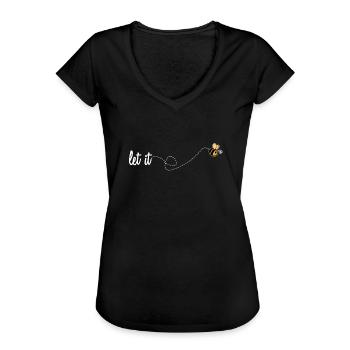 Süßes Let it Bee - Imker Bienenflüsterer Biene - Frauen Vintage T-Shirt - Schwarz - Vorne - Danielle (179cm)