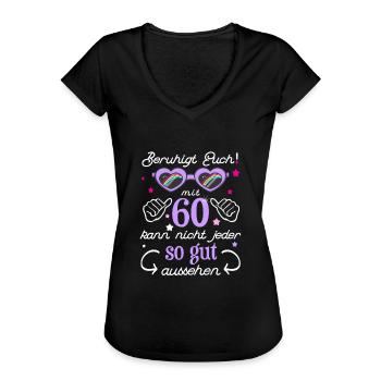 60 Geburtstag Jahrgang 1960 60 Jahre Lustig Frau - Frauen Vintage T-Shirt - Schwarz - Vorne - Danielle (179cm)