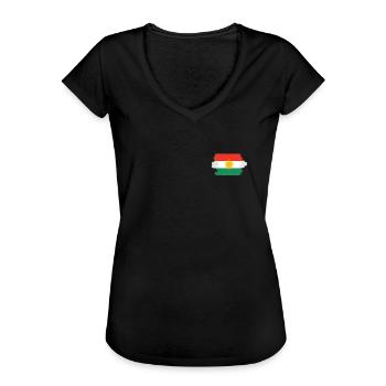 Kurdistan Flag Chest Kurdish Kurds Kurds - Women's Vintage T-Shirt - black - Front - Danielle (179cm)