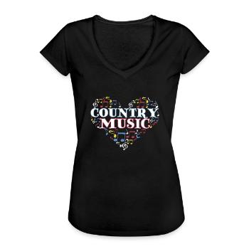 I Love Country Design Country Music Lover Gift - T-shirt vintage Femme - noir - Devant