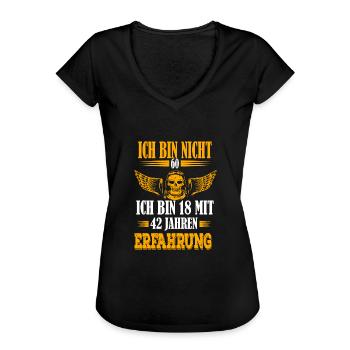 Ich Bin Nicht 60 Ich Bin 18 Mit 42 Jahren Erfahrun - Frauen Vintage T-Shirt - Schwarz - Vorne - Danielle (179cm)