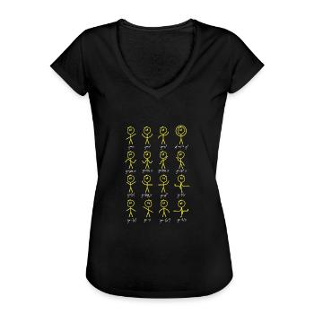 Funny Math Stick Figures Doing Functions - Frauen Vintage T-Shirt - Schwarz - Vorne