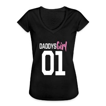 Vater Tochter Geschenk Süßes Daddys Girl - Frauen Vintage T-Shirt - Schwarz - Vorne - Danielle (179cm)