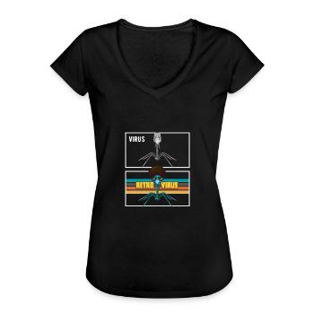 Virus Lustiger Retrovirus Bakterie Biologie - Frauen Vintage T-Shirt - Schwarz - Vorne - Danielle (179cm)