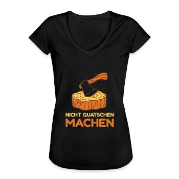 nicht quatschen machen Damen Macher Mechatroniker - Frauen Vintage T-Shirt - Schwarz - Vorne - Danielle (179cm)