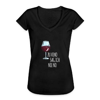 Wein Spruch Geschenkidee - Frauen Vintage T-Shirt - Schwarz - Vorne