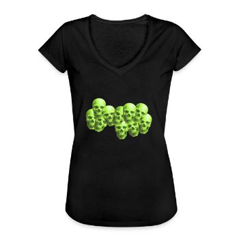 skull neon place art work mode style aesthetic - T-shirt vintage Femme - noir - Devant - Danielle (179cm)