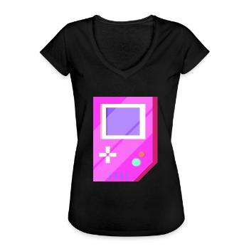 Cadeau vintage de jeux vidéo rétro - T-shirt vintage Femme - noir - Devant - Danielle (179cm)