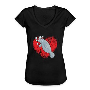 Seekuh Liebe Seekuh - Frauen Vintage T-Shirt - Schwarz - Vorne - Danielle (179cm)
