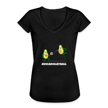 Volleyball Cute Avocado Volleyball Player Mother - Frauen Vintage T-Shirt - Schwarz - Vorne - Danielle (179cm)