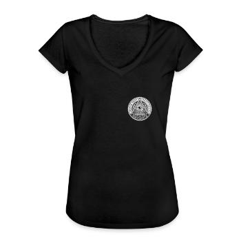 Freimauraer Maurer Illuminati Alles sehendes Auge - Frauen Vintage T-Shirt - Schwarz - Vorne - Danielle (179cm)