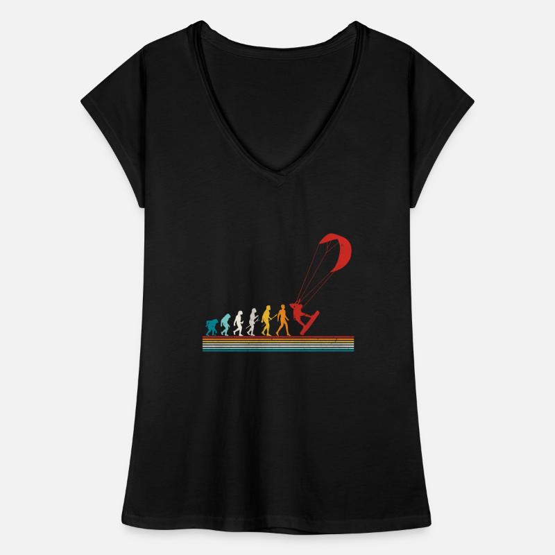 Retro Evolution Kite Surfing Funny Kite Boarding Women's Vintage T-Shirt