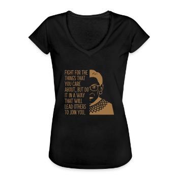 Ruth Bader Ginsburg Führende Stimme zum Frauenrecht - Frauen Vintage T-Shirt - Schwarz - Vorne
