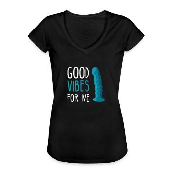 BDSM Bondage Sex Plug Anal Dildo Vibrator Sous - T-shirt vintage Femme - noir - Devant - Danielle (179cm)