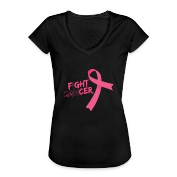 Fight Cancer Krebs bekämfen Krankheit - Frauen Vintage T-Shirt - Schwarz - Vorne