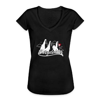 BergDoktor Alm Wandern Berg Berge Geschenk - Frauen Vintage T-Shirt - Schwarz - Vorne - Danielle (179cm)