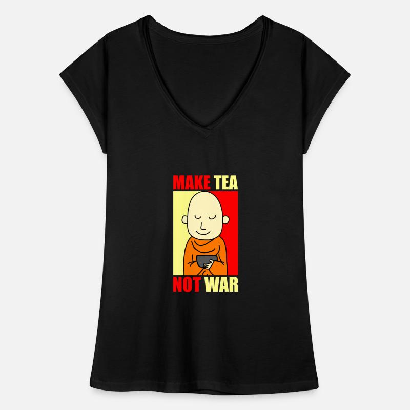 MAKE TEA NOT WAR Liebe Friede Tee Trinker Frauen Vintage T-Shirt