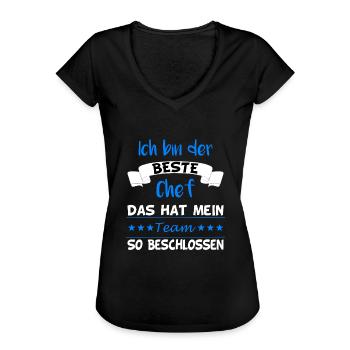 Ich bin der beste Chef Führungskraft Team Geschenk - Frauen Vintage T-Shirt - Schwarz - Vorne - Danielle (179cm)