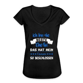Beste Chefin Team Führungskraft Geschenl - Frauen Vintage T-Shirt - Schwarz - Vorne - Danielle (179cm)