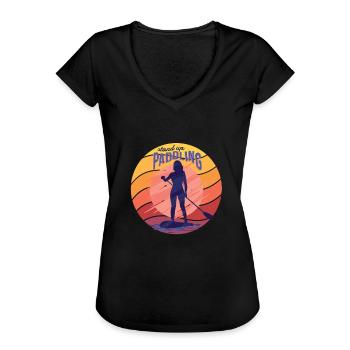 Paddle Stand Up Paddle SUP Paddle Board - Women's Vintage T-Shirt - black - Front - Danielle (179cm)
