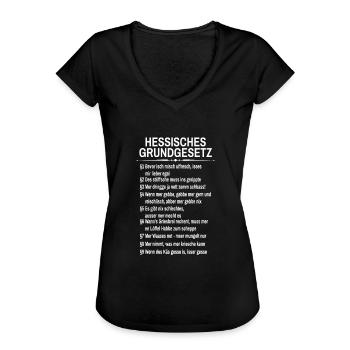 Hessisches Grundgesetz Hessen Dialekt - Frauen Vintage T-Shirt - Schwarz - Vorne
