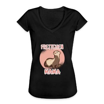 Frettchen Mama Haustier Frettchen - Frauen Vintage T-Shirt - Schwarz - Vorne - Danielle (179cm)
