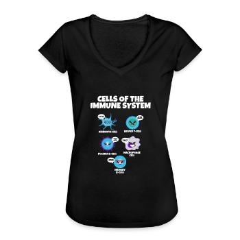 Immune System Cells Biology Cell Science - T-shirt vintage Femme - noir - Devant - Danielle (179cm)