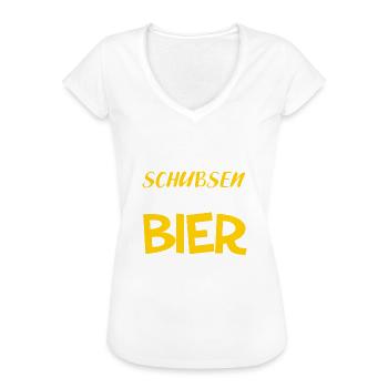 Bitte nicht schubsen Ich habe Bier in der Hand - Frauen Vintage T-Shirt - Schwarz - Vorne - Danielle (179cm)
