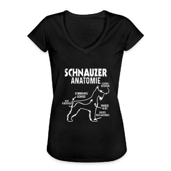 Schnauzer Anatomie Hundebesitzer Lustige Hunde - Frauen Vintage T-Shirt - Schwarz - Vorne
