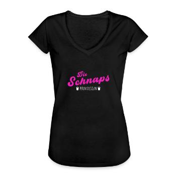 Die Schnaps Prinzessin Trinkspruch - Frauen Vintage T-Shirt - Schwarz - Vorne - Danielle (179cm)