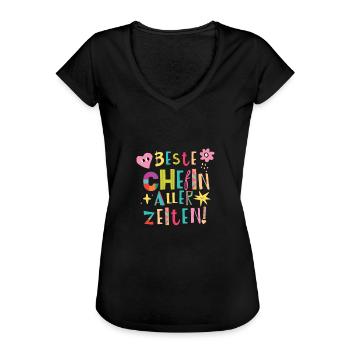 Beste Chefin aller Zeiten Geschenk - Frauen Vintage T-Shirt - Schwarz - Vorne