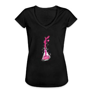 Chemie I Reagenzglas Labor Mikroskop für - Frauen Vintage T-Shirt - Schwarz - Vorne